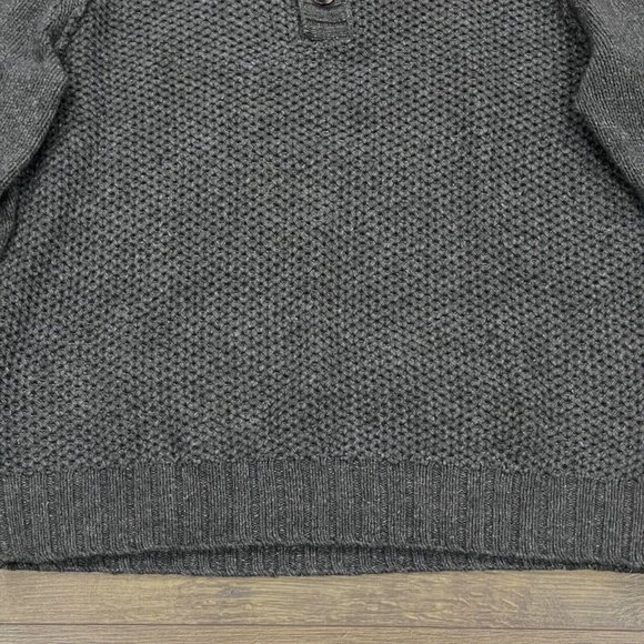 Tommy Bahama Sweater Mens XL Brown LambsWool Blend‎ Mock Neck Button Pullover - Picture 3 of 13